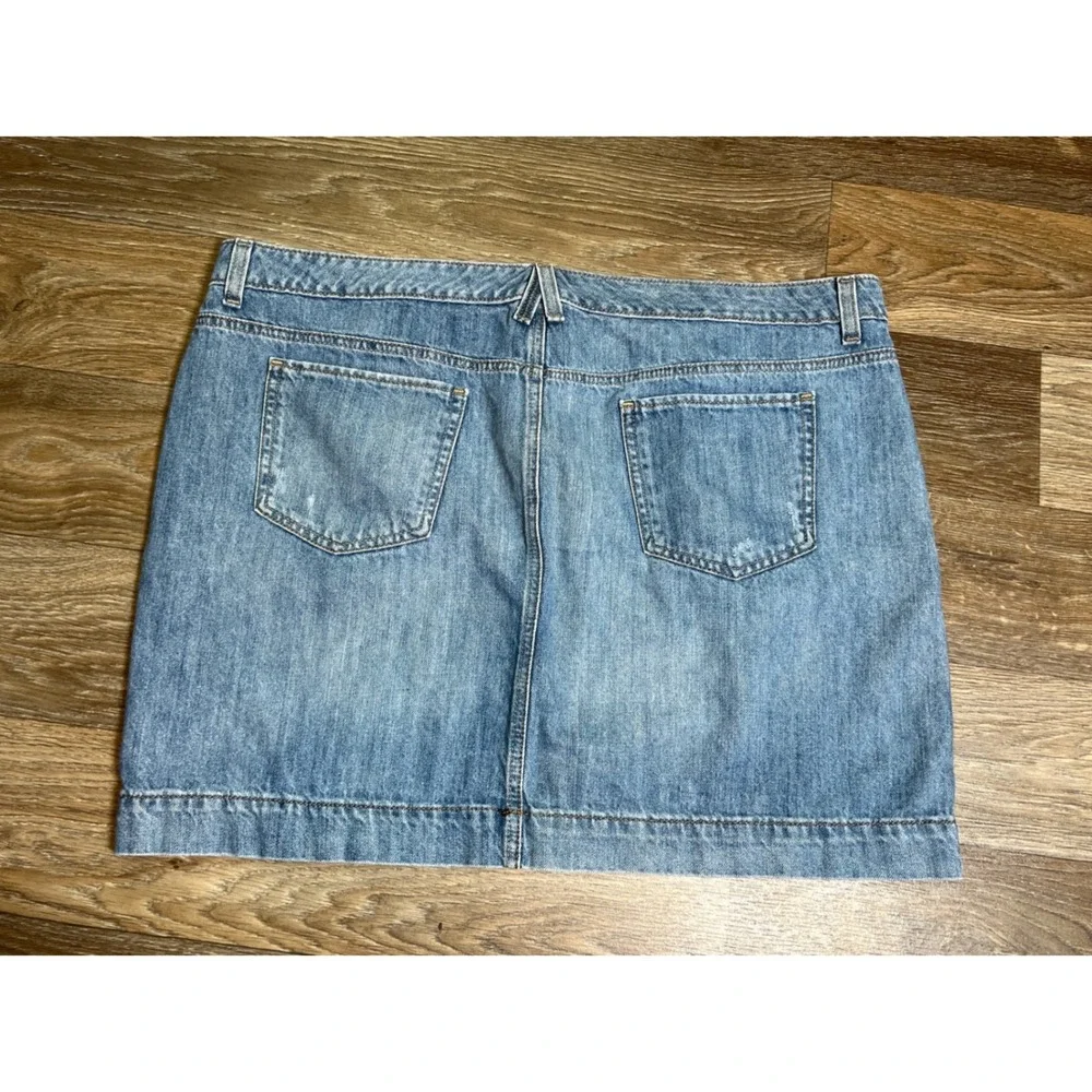 Tommy Hilfiger Y2K Denim Mini Skirt Medium Wash Blue Cotton Preppy Size 18
